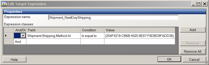 Shipping Method Id Discount Expression