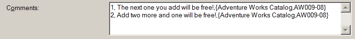 Example B: Promotion distance message example with a catalogue namd & product id